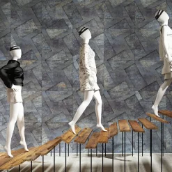 Gioia Materia Plinthes pour Carrelage grès cérame effet métal Alchemy 7.0 - Bleu - Plinthe 60x7.5 cm boîte de 0.54 ml - Bleu- Carrelage Sol Pour Wc|Carrelage Sol Uni