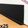 99Deco Plinthes PVC adhésives décoratives pour sol - Lot de 25 - 200x8 cm (50m) Noir - Total Black- Plinthe Pour Sol En Vinyle Et Pvc