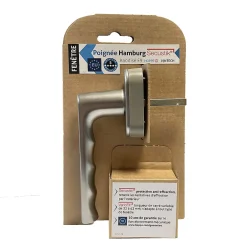 Acbat Poignée De Fenêtre<Poignée alu anodisé aspect inox Hamburg pour fenêtre L.129mm