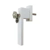GoodHome Poignée De Fenêtre<Poignée alu carré blanc et 3 clés pour fenêtre pvc