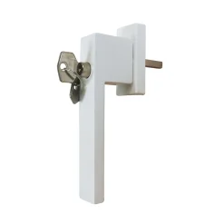 GoodHome Poignée De Fenêtre<Poignée alu carré blanc et 3 clés pour fenêtre pvc