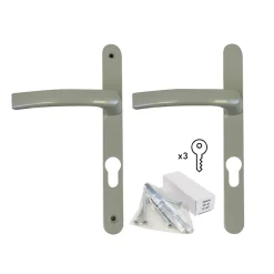GoodHome Poignée Pour Porte-Fenêtre<Poignée alu carré cylindre argent pour porte fenêtre bois