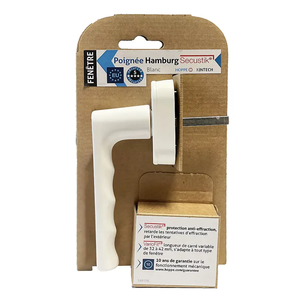 Acbat Poignée De Fenêtre<Poignée alu laqué blanc Hamburg pour fenêtre L.129mm