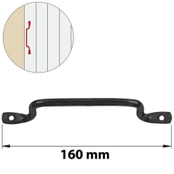 Accesoire Pour Volet<Poignée de contrevent de volet en acier couleur noir L.165 x P.15 x H.45 mm