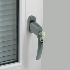 Poignée De Fenêtre<Poignée de fenêtre Minianc avec clé PVC fer aluminium gris l.2,9 x H.15,4 x P.6 cm
