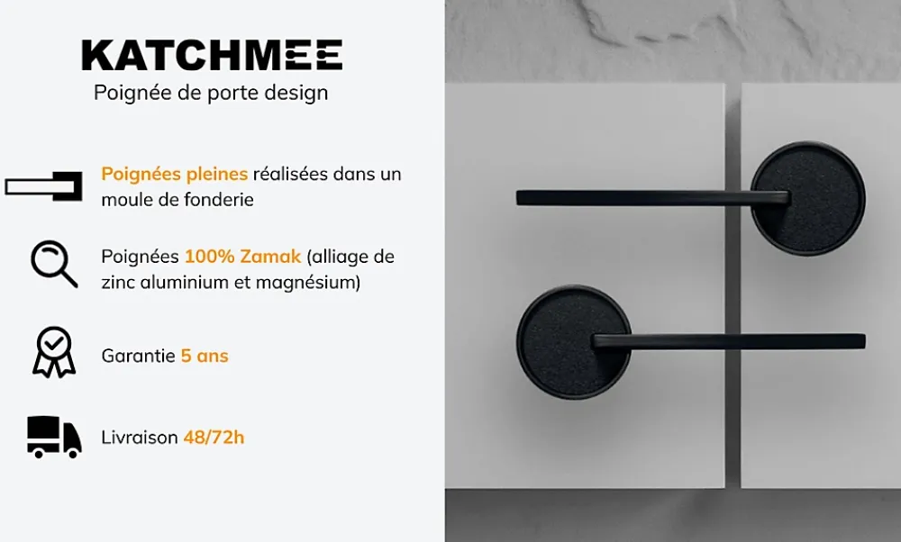 Katchmee Poignée De Porte<Poignée de porte design finition aspect or rose Livia -