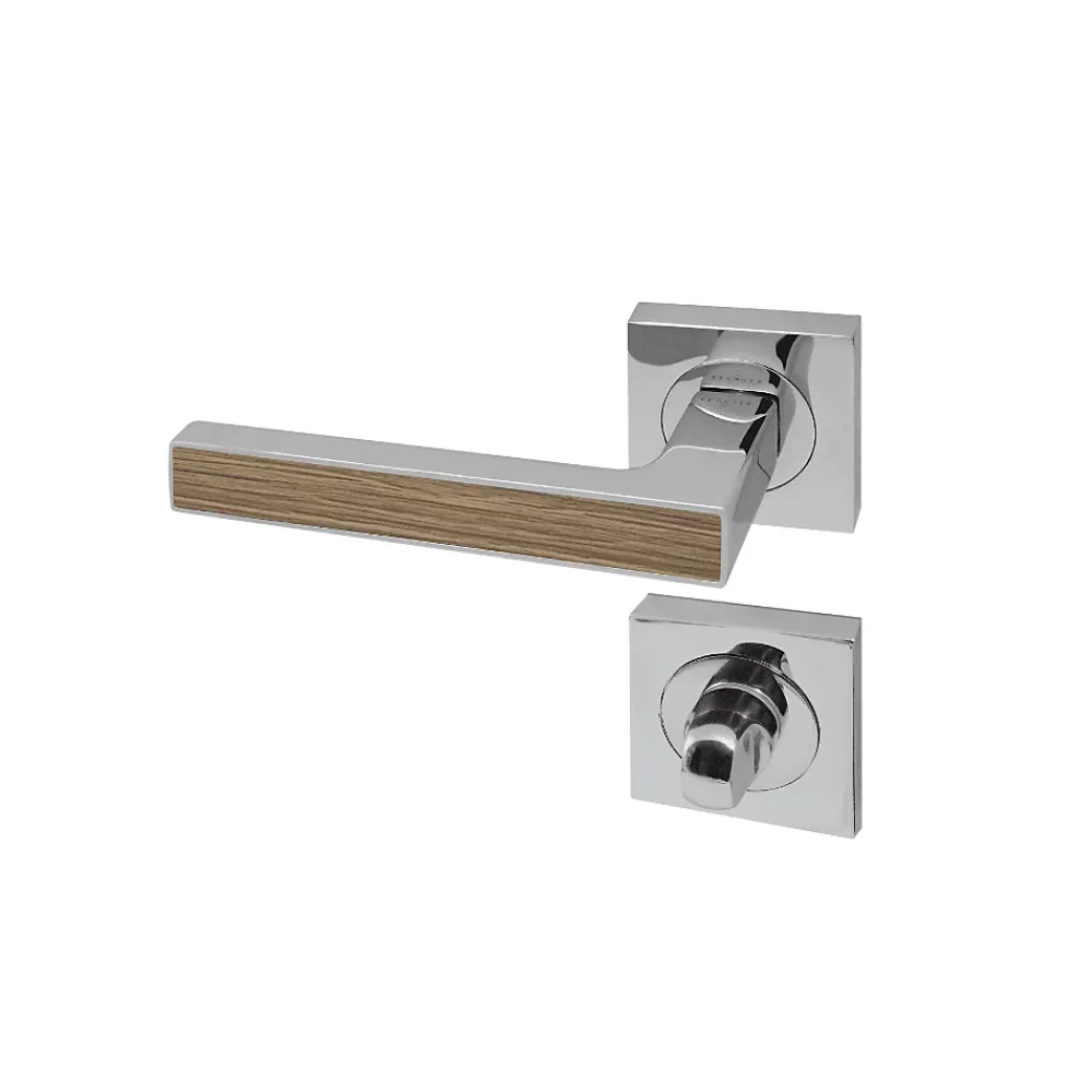 Reivilo Poignée de porte d'intérieur Premium chrome Chêne Gris à condamnation- Poignée De Porte
