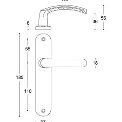 Vachette Poignée De Porte<Poignée de porte intérieure - Budget - - Gris argent - Bec de cane - 165 mm