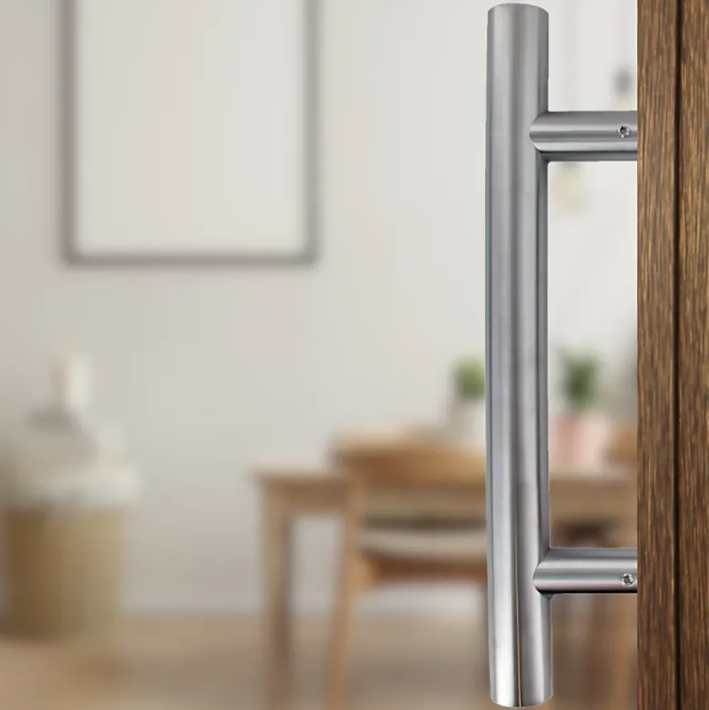 Secury-T Poignée de tirage - Baton de maréchal - Inox 304 - Droit 90 degrés 500mm- Poignée De Porte Extérieure