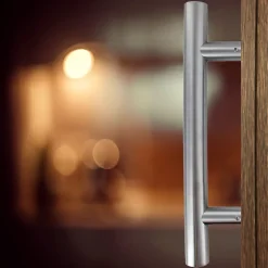 Secury-T Poignée de tirage - Baton de maréchal - Inox 304 - Droit 90 degrés 350mm- Poignée De Porte Extérieure