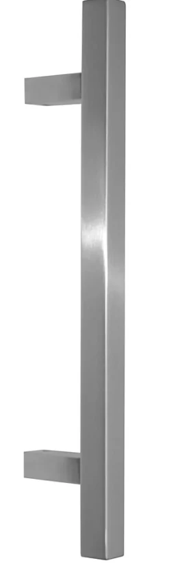 Hardwarexchange Poignée de tirage Carrée 25x25 mm - Entraxe350 - S80 - A65 - L500 mm - incliné 60 - INOX 304 satiné- Poignée De Porte Extérieure