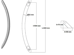 Hardwarexchange Poignée De Porte Extérieure<Poignée de tirage Diamètre 32 mm - Entraxe500 mm - INOX 304 satiné