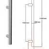 Hardwarexchange Poignée De Porte Extérieure<Poignée de tirage Diamètre 30 mm - Entraxe350 - S75 - L500 mm - INOX 304 satiné