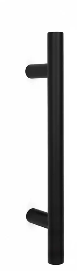 Hardwarexchange Poignée De Porte Extérieure<Poignée de tirage Diamètre 30 mm - Entraxe500 - S80 - A70 - L650 mm - inclinée 45 - INOX 304 Laqué RAL 9005 Noir Mat