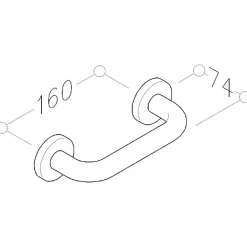 Normbau Poignée de tirage noire - Diamètre 23 x 183 mm - NY.75.23 -- Poignée De Porte Extérieure