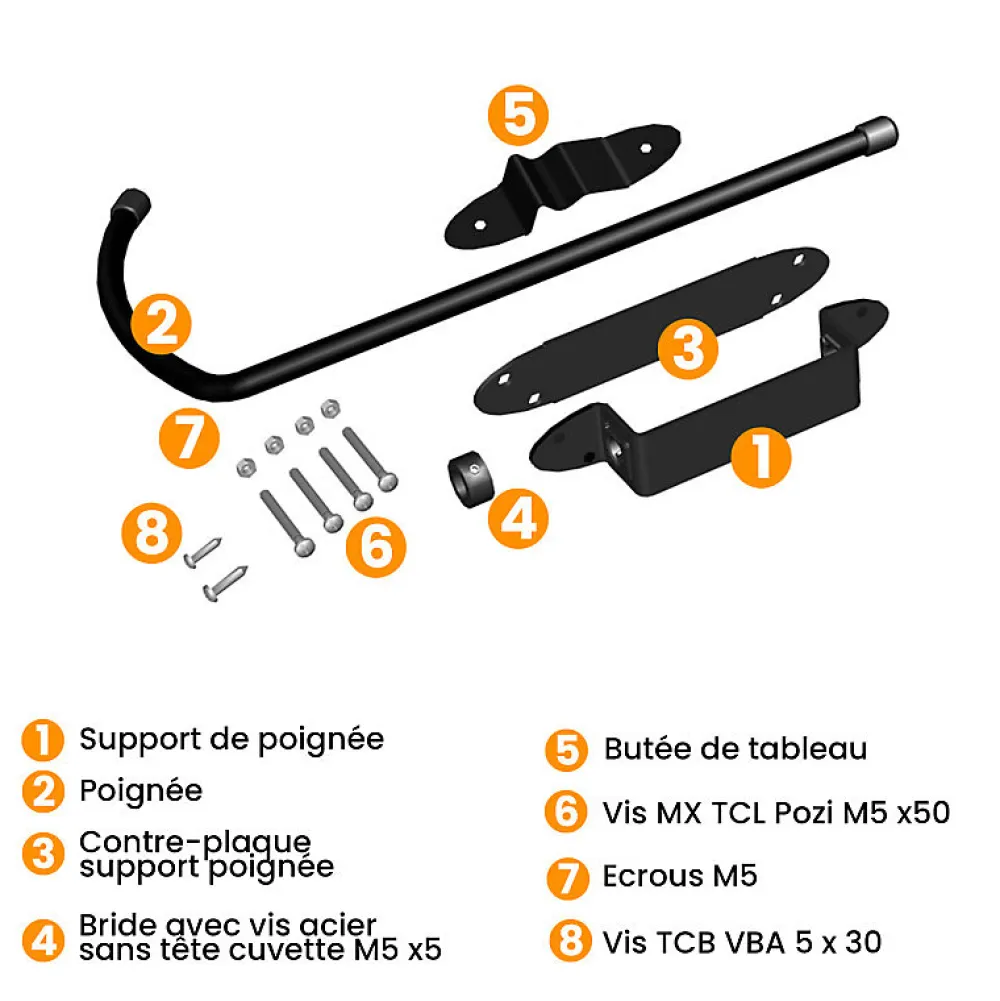 Torbel Poignée et Arrêt, Bloc Boy, Noir, Aluminium, pour Volet Battant, Farbication Française- Volet Battant