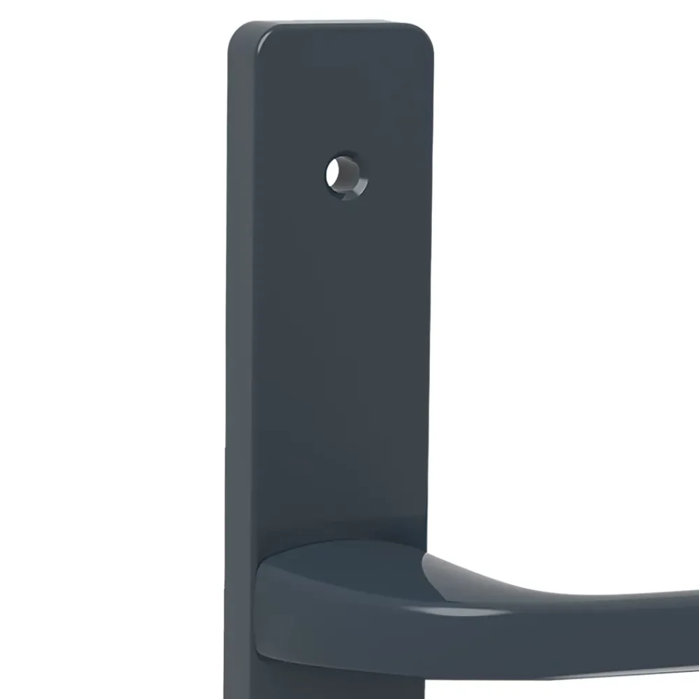 GoodHome Poignée porte pvc Servicio gris anthracite- Poignée De Porte Extérieure
