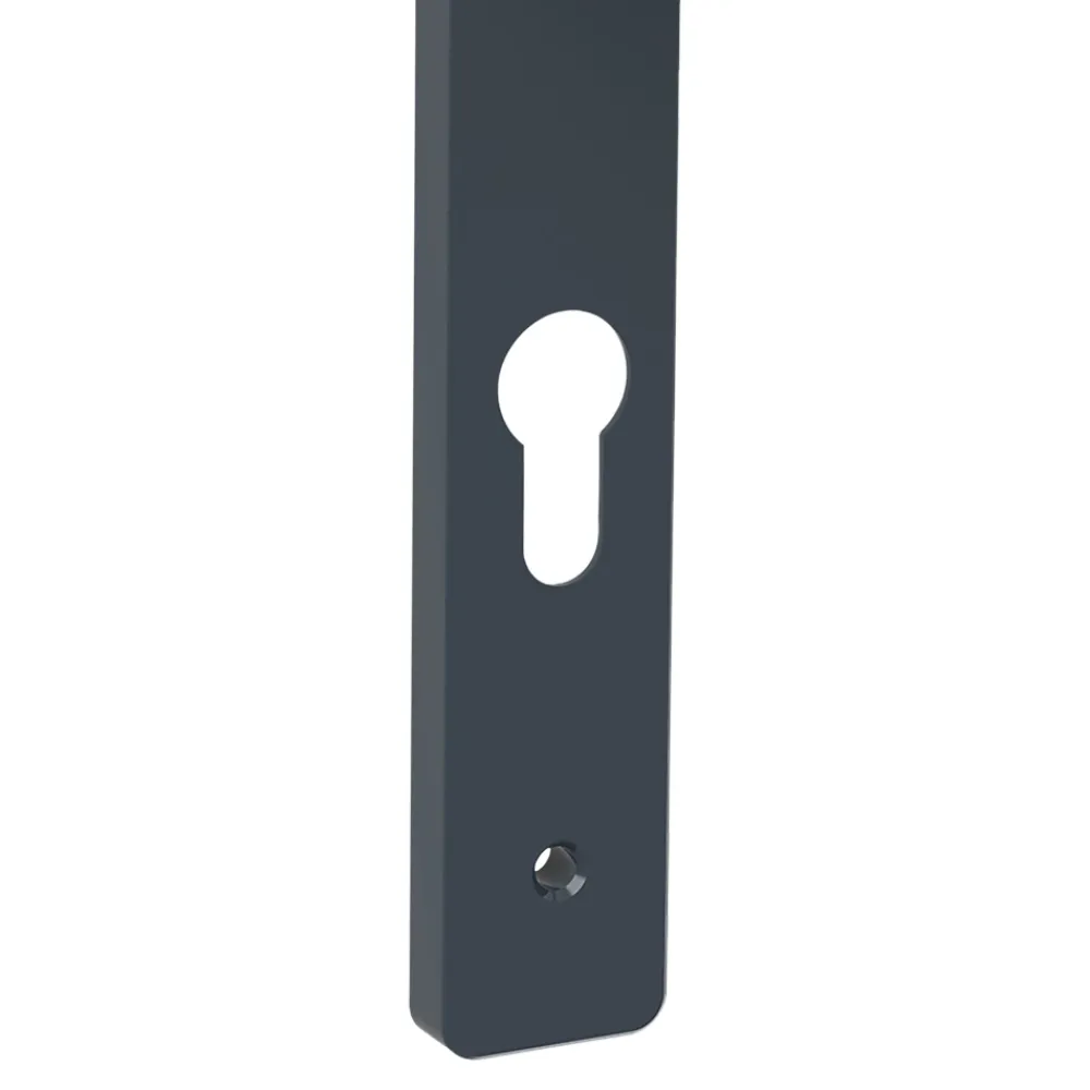 GoodHome Poignée porte pvc Servicio gris anthracite- Poignée De Porte Extérieure