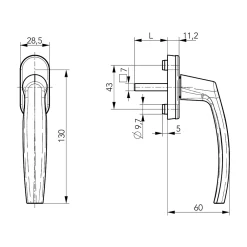 Acbat Poignée De Fenêtre<Poignée PVC blanc pour fenêtre L.118 mm vendue par 3 pièces