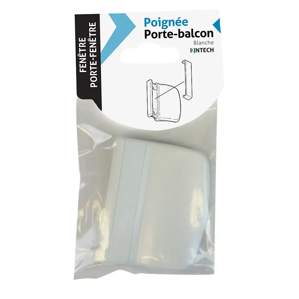 Acbat Poignée PVC blanc pour porte-balcon L.70mm- Poignée Pour Porte-Fenêtre
