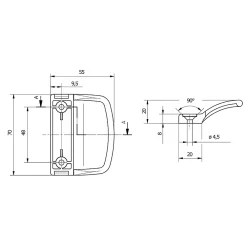 Acbat Poignée PVC blanc pour porte-balcon L.70mm- Poignée Pour Porte-Fenêtre