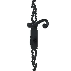 Secury-T Poignées de porte fer forgé COQ noir 330X36 mm à condamnation- Poignée De Porte