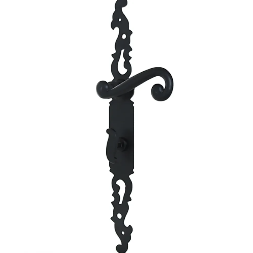 Secury-T Poignées de porte fer forgé COQ noir 330X36 mm à condamnation- Poignée De Porte