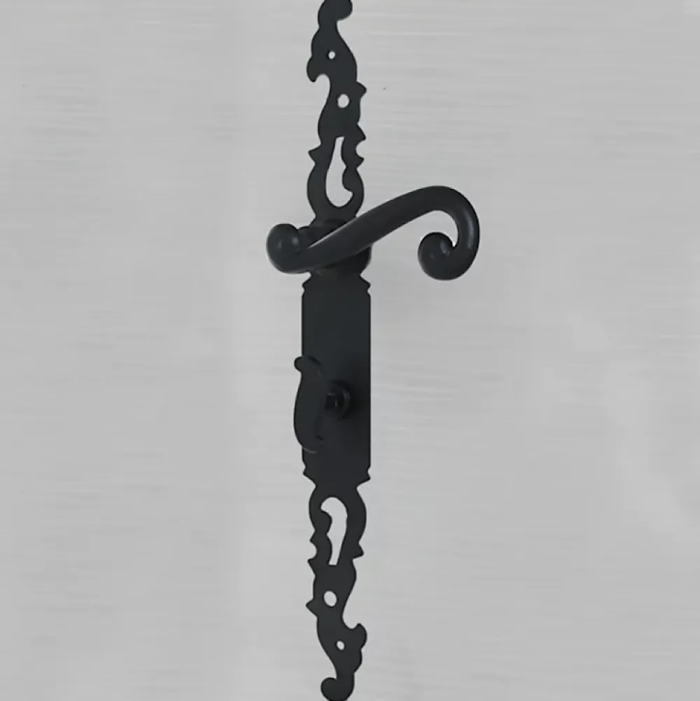 Secury-T Poignées de porte fer forgé COQ noir 330X36 mm à condamnation- Poignée De Porte