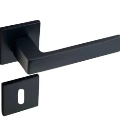 Secury-T Poignée De Porte<Poignées de porte sur rosace noir mat carré - Modèle Nathaly Trou de clé L