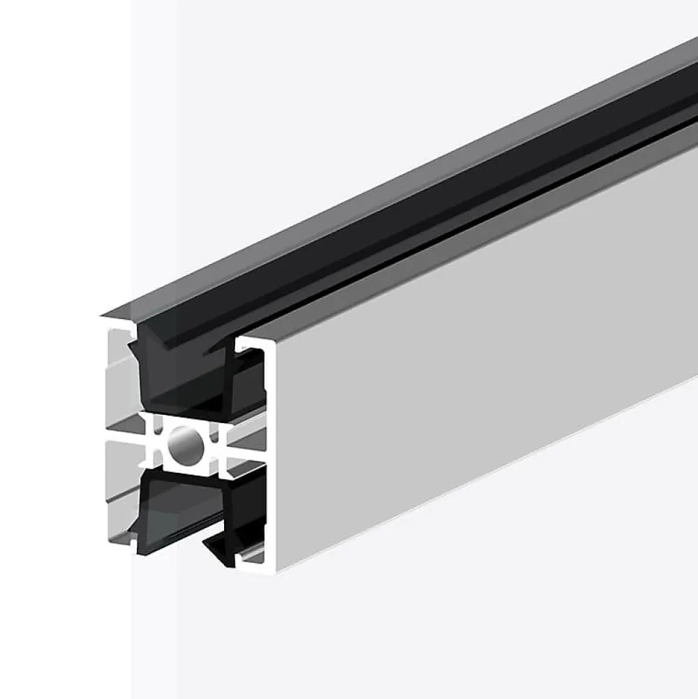 MySystem Porte battante blanche H 2040 x L 830 mm - 3 verres opales horizontaux + béquille noire- Bloc Porte