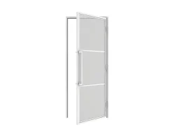 Schulte Bloc Porte<Porte complète intérieure en verre avec cadre 83x211cm - transparent - blanc mat - droite