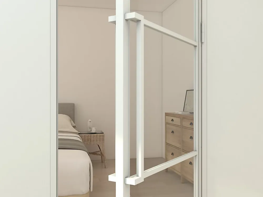 Schulte Bloc Porte<Porte complète intérieure en verre avec cadre 83x211cm - transparent - blanc mat - droite
