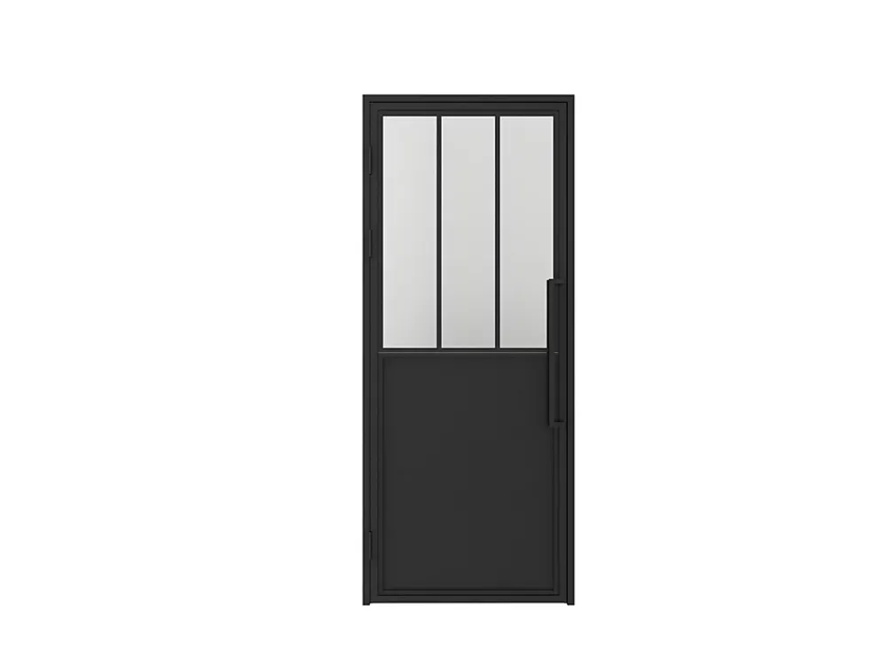 Schulte Bloc Porte<Porte complète Intérieure en verre avec cadre - 93x204 - Noir - Transparent - Atelier - gauche