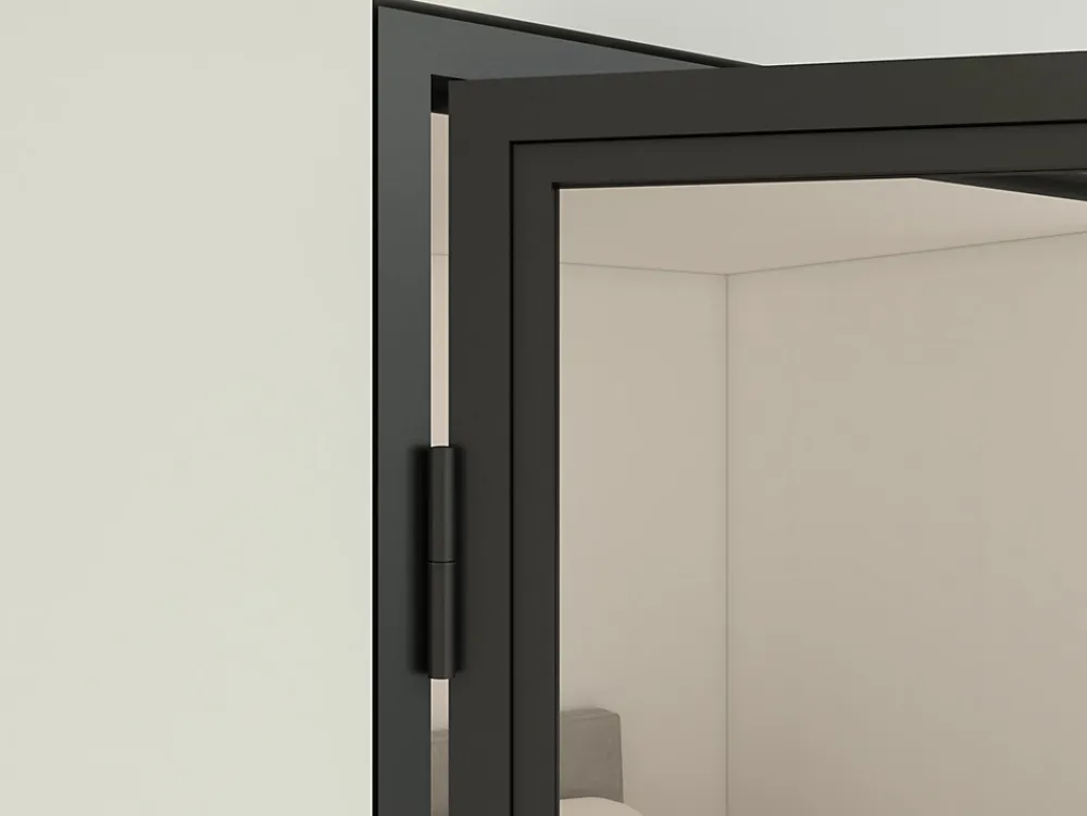 Schulte Bloc Porte<Porte complète Intérieure en verre avec cadre - 93x204 - Noir - Transparent - Atelier - gauche