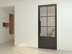 Schulte Bloc Porte<Porte complète intérieure en verre avec cadre - 83x211 cm - transparent - 6 carreaux - droite