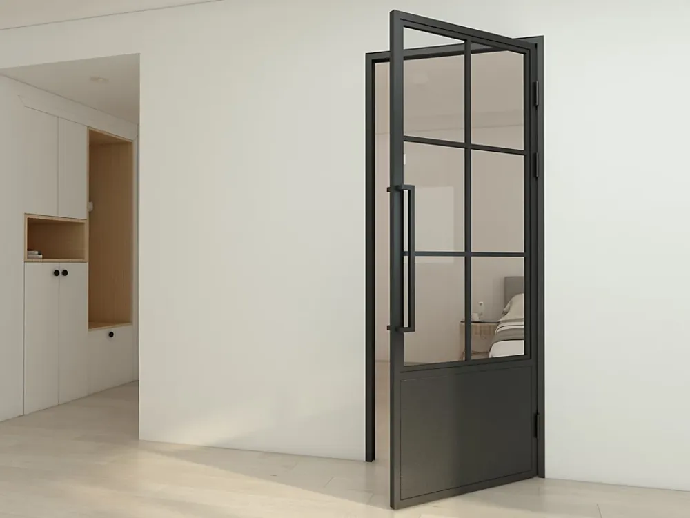 Schulte Bloc Porte<Porte complète intérieure en verre avec cadre - 83x211 cm - transparent - 6 carreaux - droite
