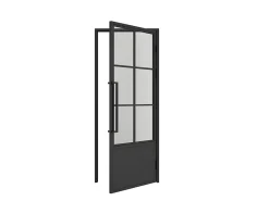 Schulte Bloc Porte<Porte complète intérieure en verre avec cadre - 83x211 cm - transparent - 6 carreaux - droite