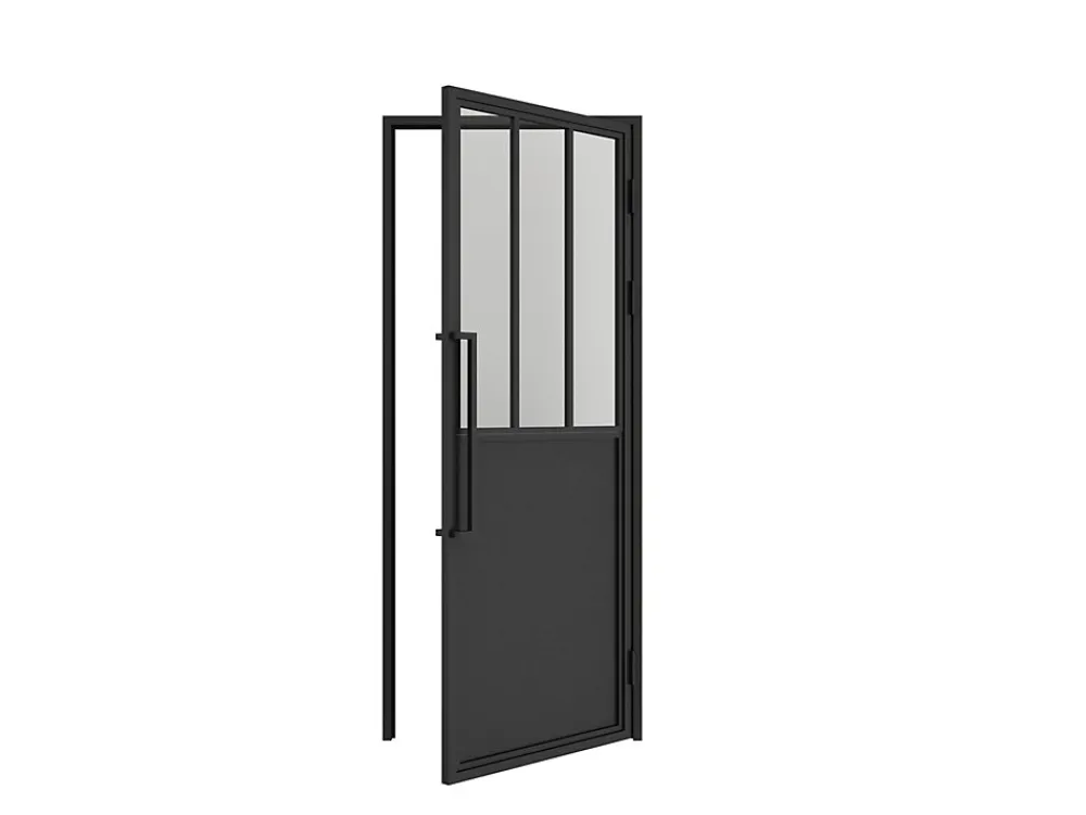 Schulte Bloc Porte<Porte complète intérieure en verre avec cadre - 83x211cm -atelier - transparent - charnière droite