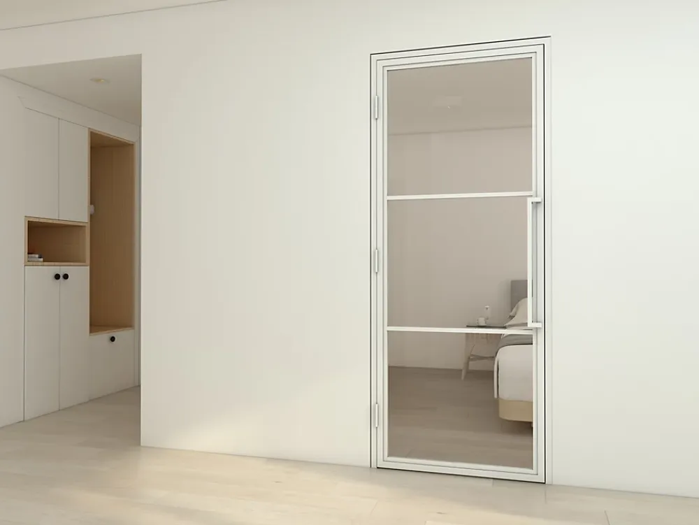 Schulte Bloc Porte<Porte complète intérieure en verre avec cadre 83x211cm - transparent - blanc mat - gauche