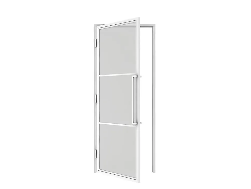 Schulte Bloc Porte<Porte complète intérieure en verre avec cadre 83x211cm - transparent - blanc mat - gauche