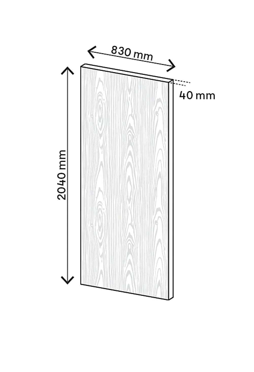 Porte coulissante Alpille effet chêne naturel H.204 x l.83 cm- Porte Coulissante