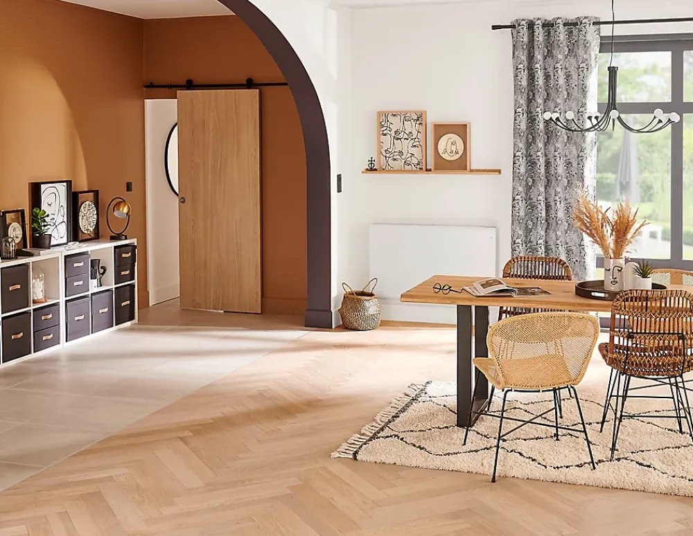 Porte coulissante Alpille effet chêne naturel H.204 x l.83 cm- Porte Coulissante