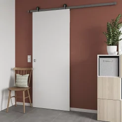 Porte Coulissante<Porte coulissante Alpille blanc H.204 x l.83 cm