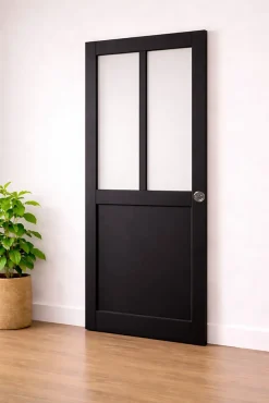 Gd Menuiseries Porte Coulissante Atelier Noir H204 X L63, Serrure Condamnation- Porte Coulissante
