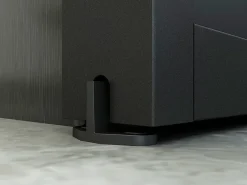 Vente-unique Porte coulissante atelier avec système en applique - Noir et verre trempé dépoli - H205 x L73 cm - ARTISTO II- Porte Coulissante