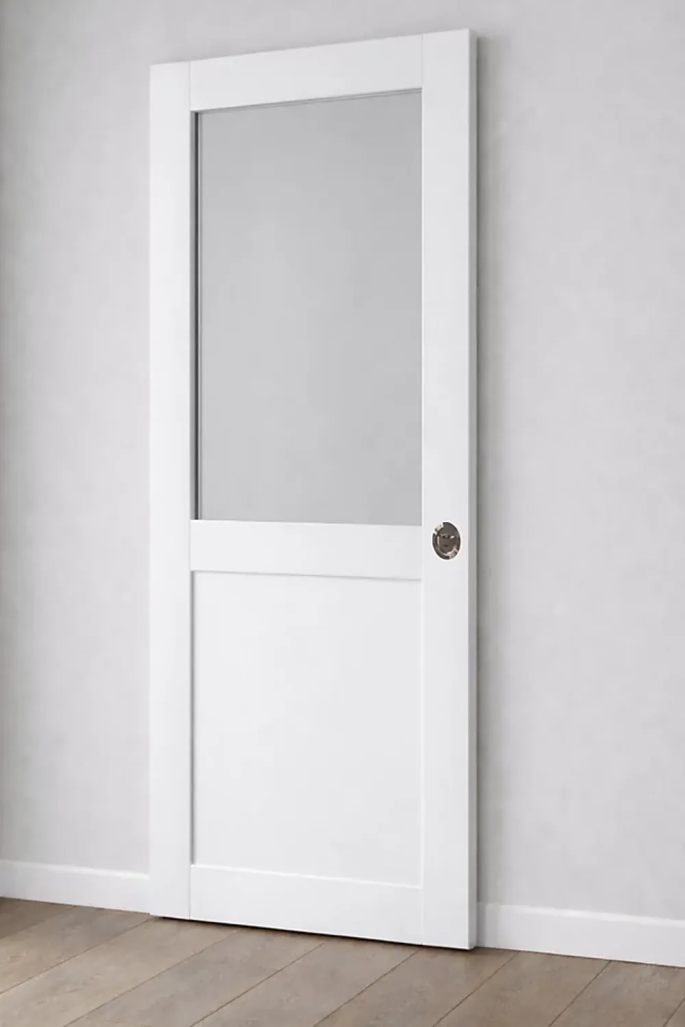 Gd Menuiseries Porte Coulissante<Porte Coulissante Atelier Blanc H204 X L83 Sans Meneau, Serrure Condamnation