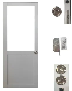 Gd Menuiseries Porte Coulissante<Porte Coulissante Atelier Blanc H204 X L83 Sans Meneau, Serrure Condamnation