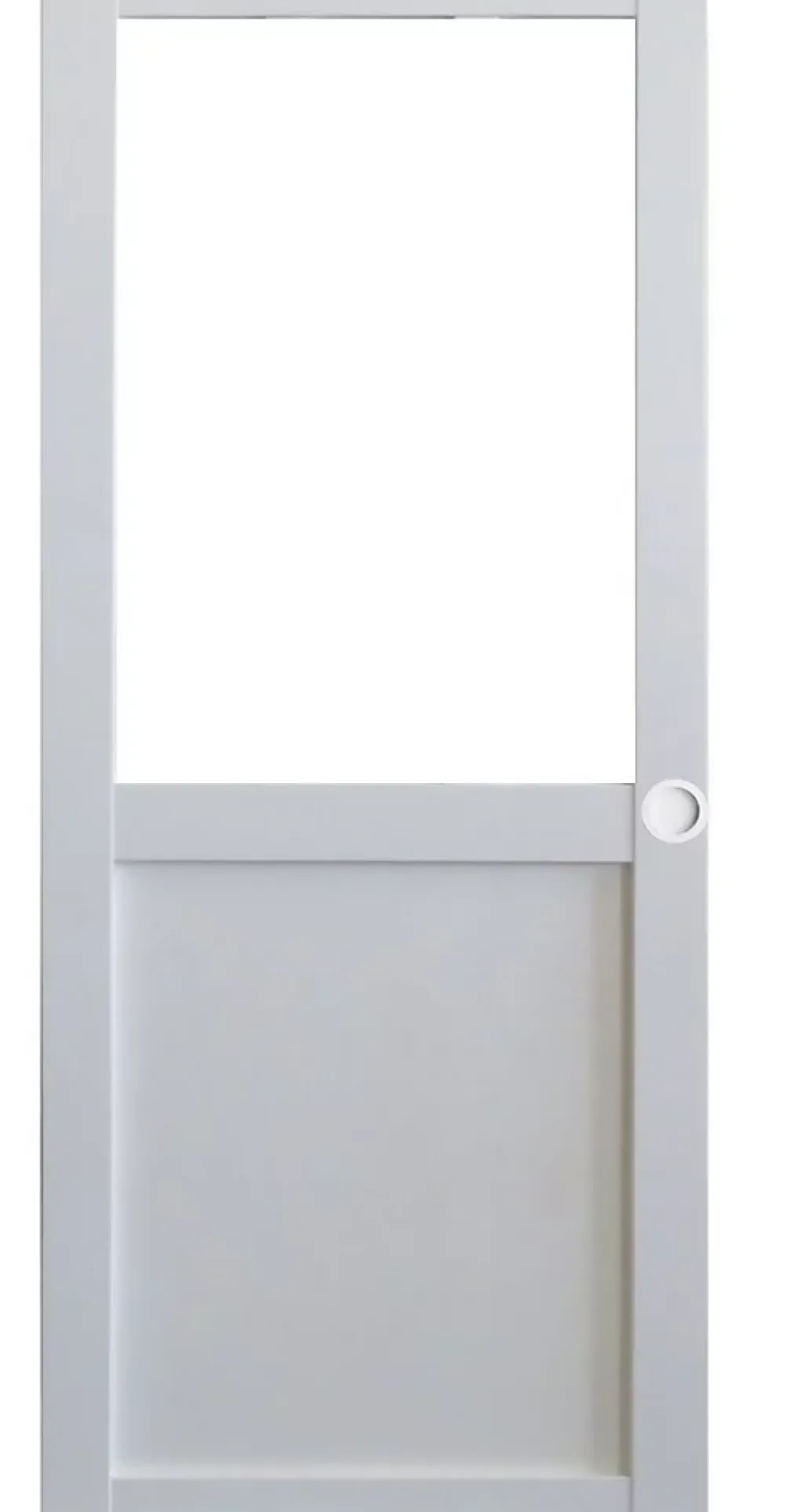 Gd Menuiseries Porte Coulissante<Porte Coulissante Atelier Blanc H204 X L93 Sans Meneau, Coquilles Blanc