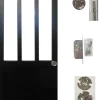 Gd Menuiseries Porte Coulissante Atelier Noir H204 X L73, Serrure Condamnation- Porte Coulissante