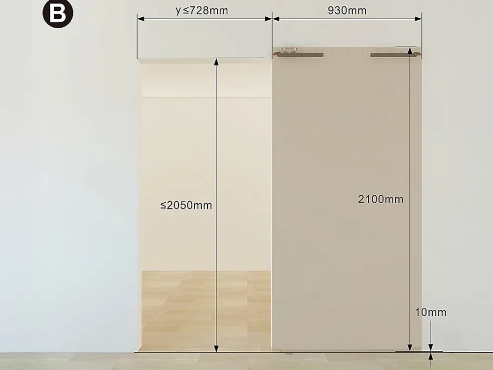 Vente-unique Porte coulissante avec rail invisible - aluminium et verre trempé dépoli - 93 x 210 cm - TORIPA- Porte Coulissante